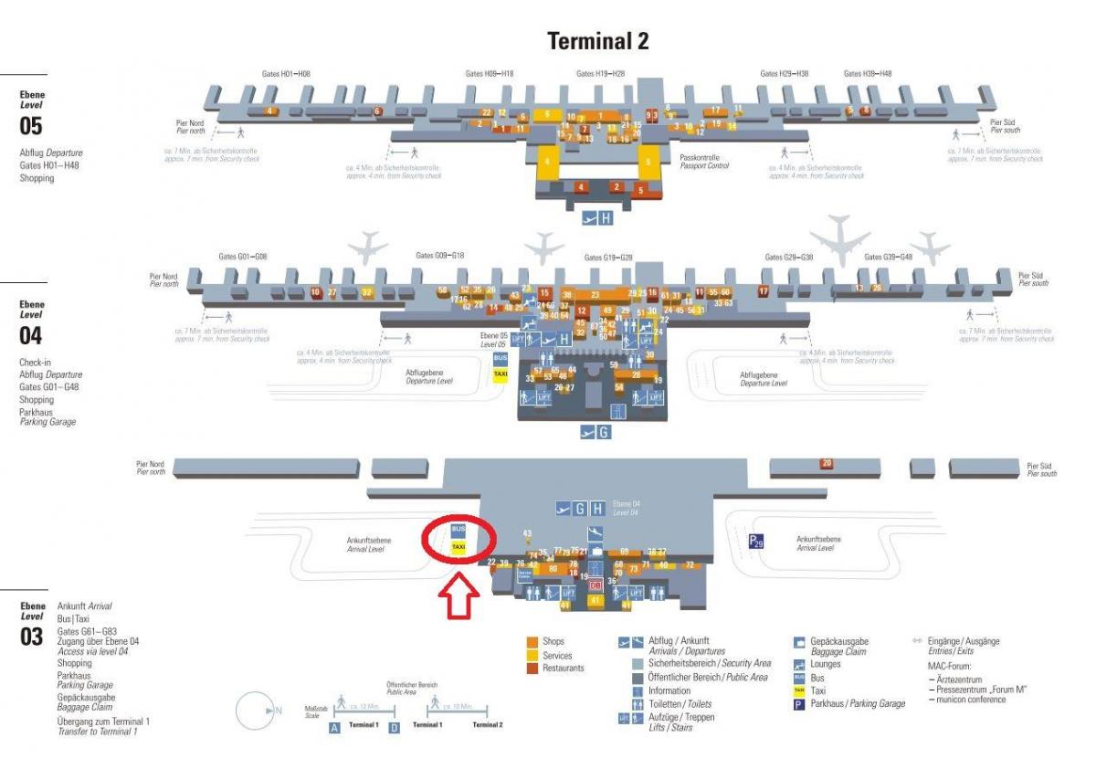 Mapa de munique terminal 2 