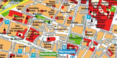 Mapa de rua do centro da cidade de munique