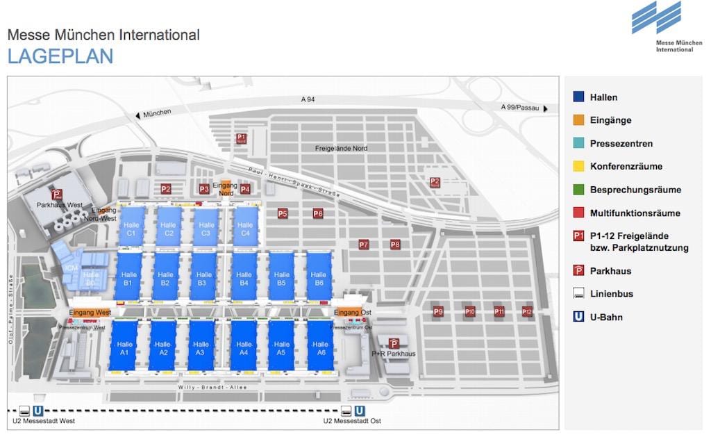 Mapa da messe munchen