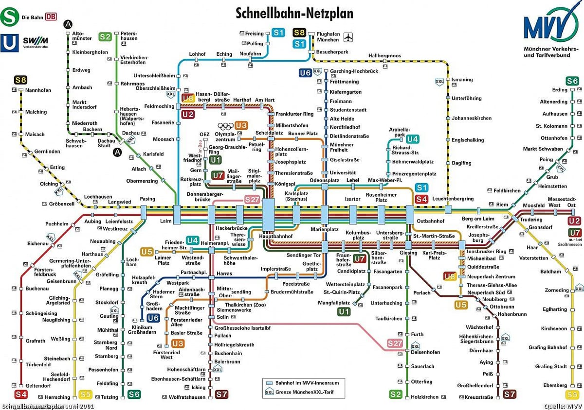mapa do metrô de munique