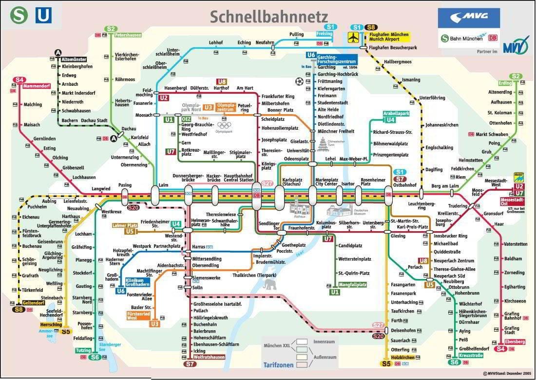 mapa do metrô de munique