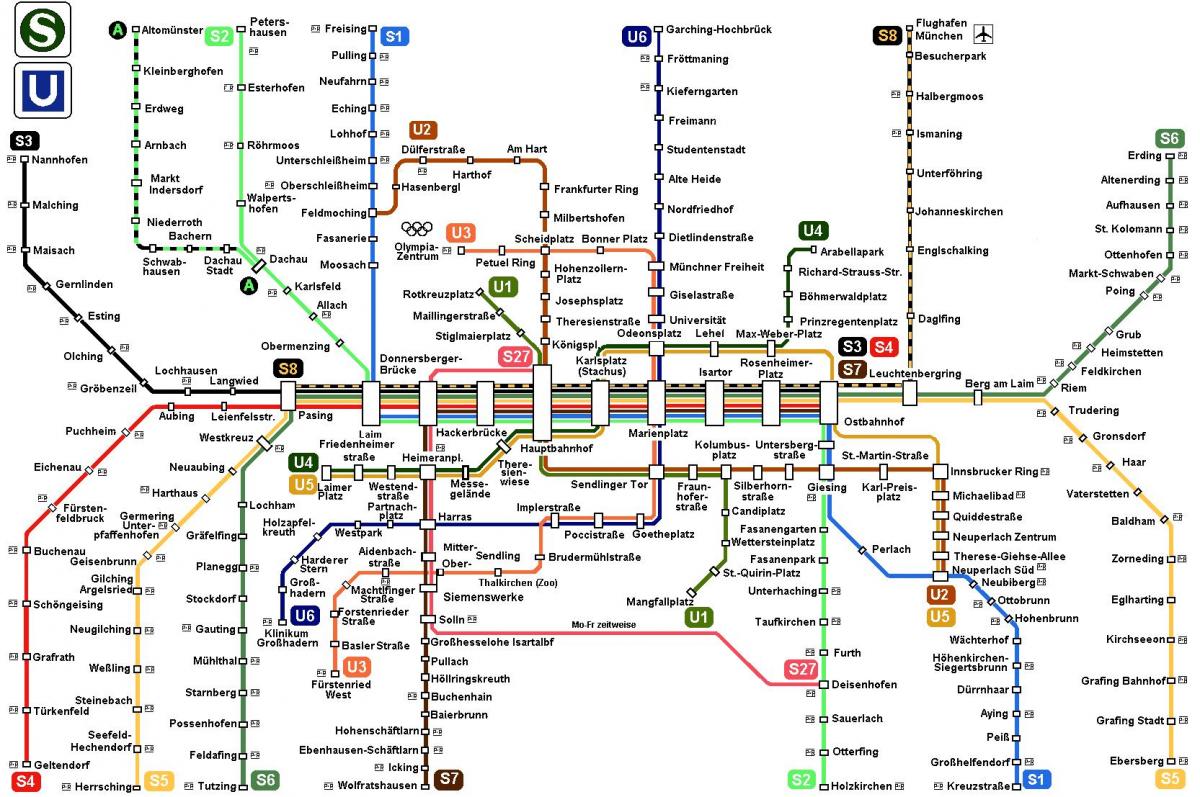mapa do metropolitano de munique, alemanha