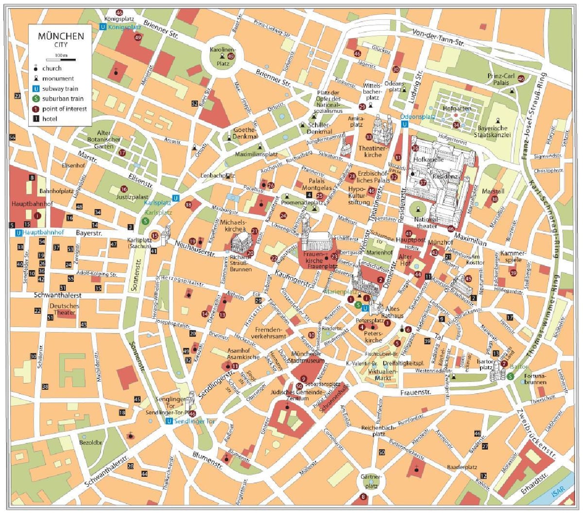 de munique a pé mapa