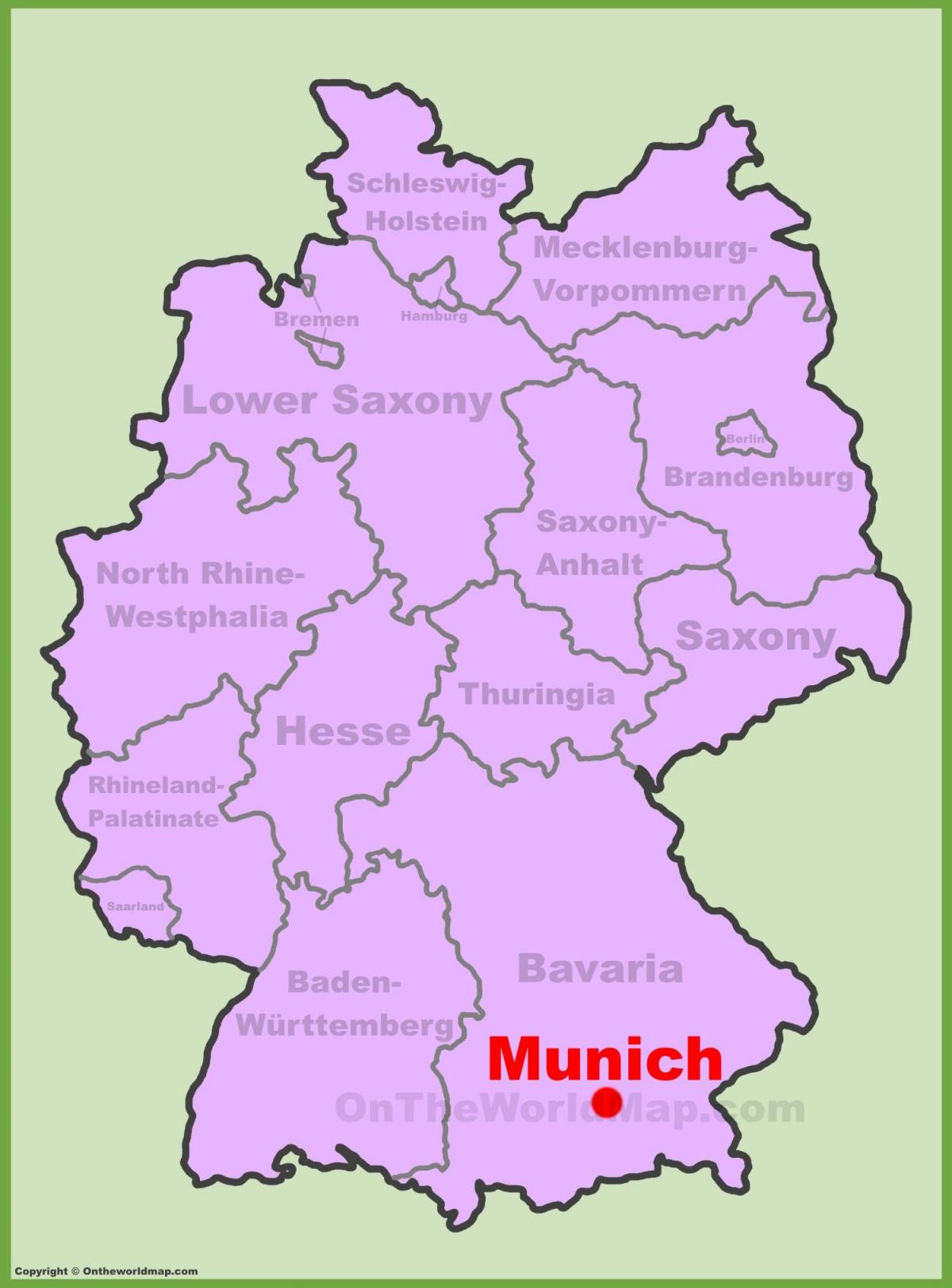 Mapa de munique localização