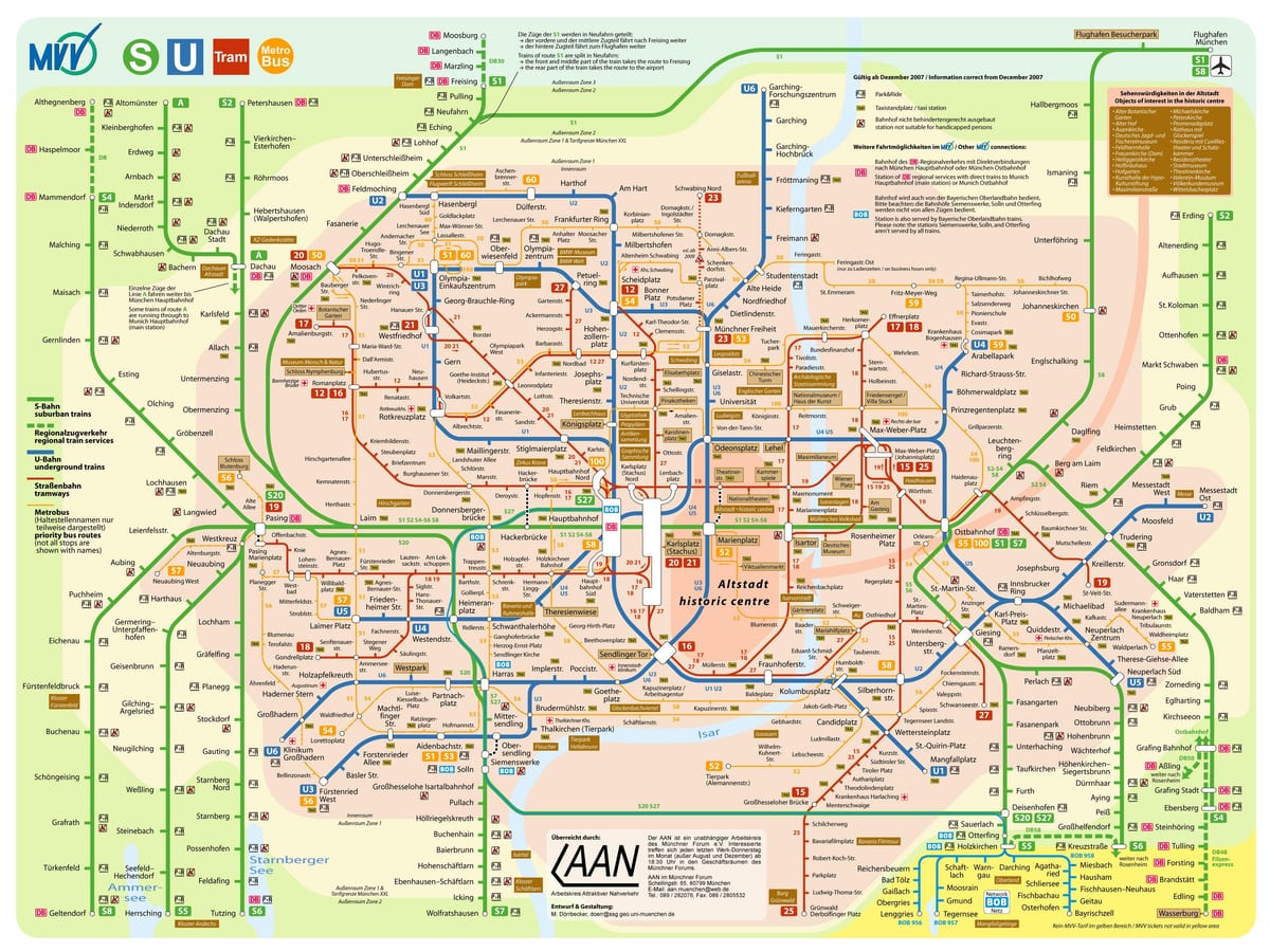 transporte mapa de munique