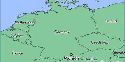 Munique, alemanha num mapa