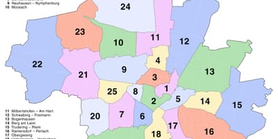 MAPA DE munique subúrbios