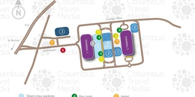 Mapa do aeroporto de munique, estação de comboios